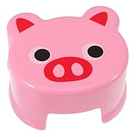 Luxshiny Cartoon Kids Step Stool Non-Slip Plastic Toddler Stool Cute Frog Pig Design Thickened for Potty Training Lightweight Portable for Kids