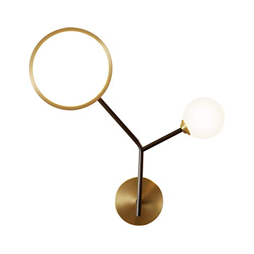 Applique murale moderne en verre opalin et structure fourche premium