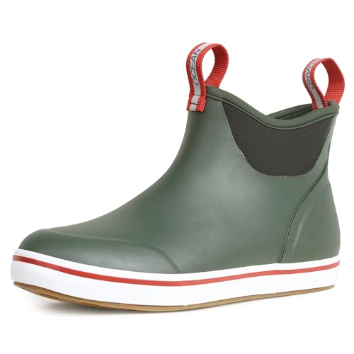 OceanBoard Boys Rain Boots, Waterproof Boots for Men & Women, Rubber Deck Boots for Fishing Gardening, Ankle Rain Shoes, Muck Boots for Men