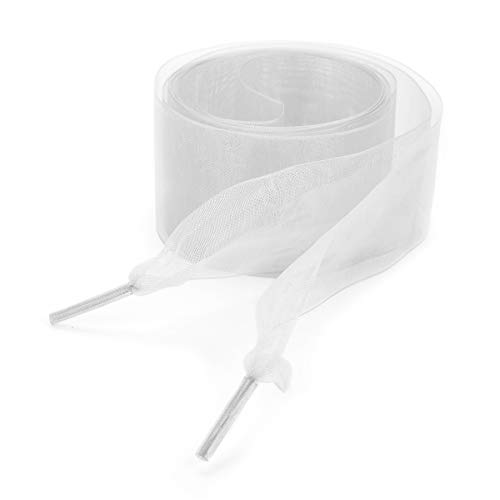 ZOOEASS Shoe Laces, Soft Casual Flat Satin Ribbon Shoelaces,Shoe Laces For Kids, Youths & Women's Sneaker Shoestrings (51.18'(130cm), White)