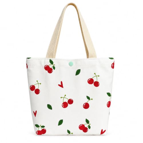 Image of BROGBUS Classics Canvas Tote Bags for Women Girls Canvas Handbag Zipper Large Capacity Shoulder Bag for College Office Use