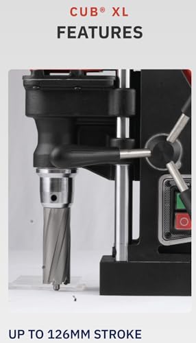 Image of CUB XL Magnetic Drill Machine 36 mm x 50 mm Magnetic Core Drill Machine Magnetic Drilling Machine 36 mm Diametre 50 mm Depth Of Cut 1100 Watt Red & Black