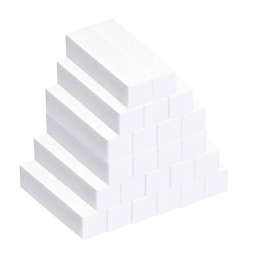 DBALL 24 Piezas Taco Pulidor Uñas Limas Blanca de Uñas Profesionales Bloques Almohadilla para Lijar para Familiar Salones Belleza Acrílico Gel El Uñas Cuidado Herramienta