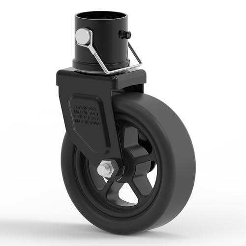 TOWKING 1500lbs 6' Trailer Jack Swivel Caster Replacement with Upgraded Spoked Wheel and Pin, Black