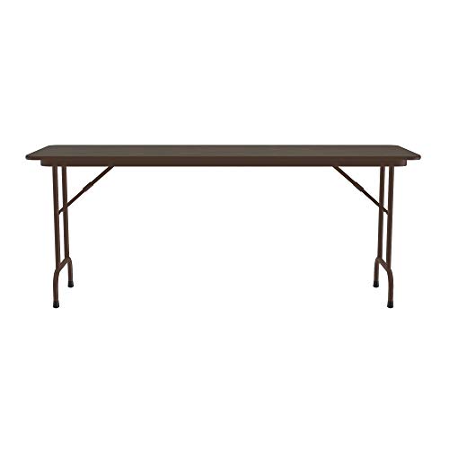 Correll Cf2472Px 01 High Pressure Laminate Fixed Height Commercial Duty Top Folding Table, Rectangular, 24" Width X 72" Length, Walnut #TOP1