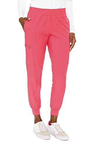 Med Couture Women's Energy Smocked Waist Jogger Pant, Coral, XX-Large