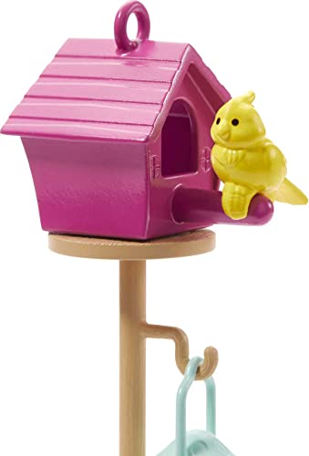 Barbie Furniture And Accessories, Doll House Decor Set With Backyard Patio, Bonfire, Birdfeeder And Birdhouse #TOP3