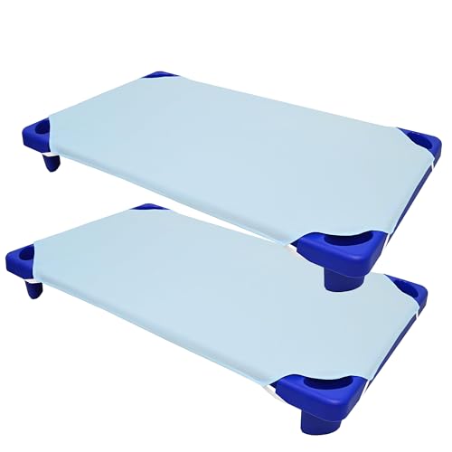 Image of American Baby Company 2 Pack Toddler Cot Sheet 23 inch x 40 inch - Soft & Breathable Microfiber Cot Sheet for Daycare and Preschool, Blue