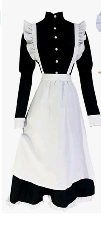 Amazon.co.jp: メイド服 ロングスカート 英国風 コスプレ衣装 長袖