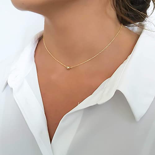 Annika Bella Choker Necklace For Women, Length 13-16 Inches, Sterling Silver Or Gold, Everyday Necklaces, Ball Bead Charm Chokers thumb #5