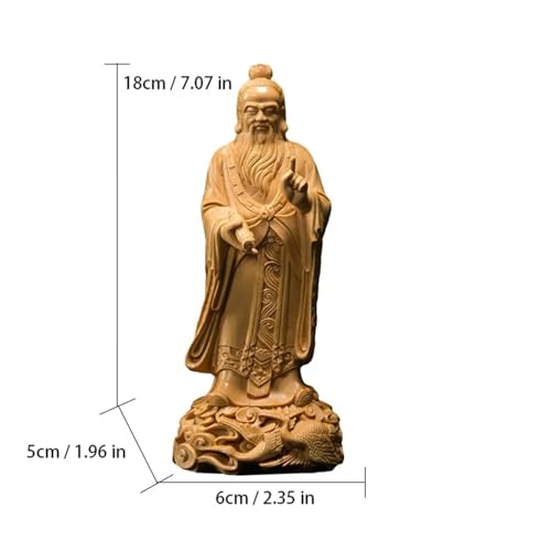 Estatua de madera de Laozi para decoración miniatura 2