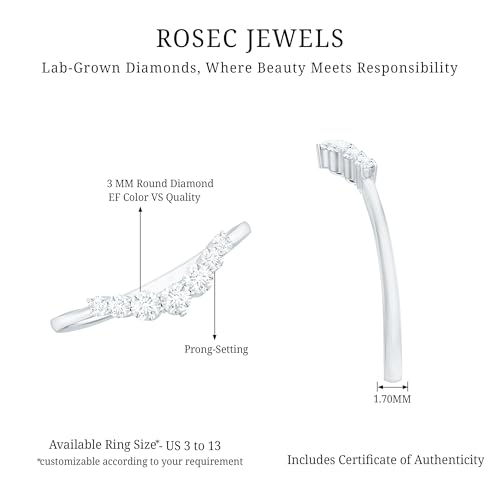 Certified Lab Grown Diamond Enhancer Ring, Ef-Vs Quality, Diamond Wedding Ring Enhancer - Gift For Women 6