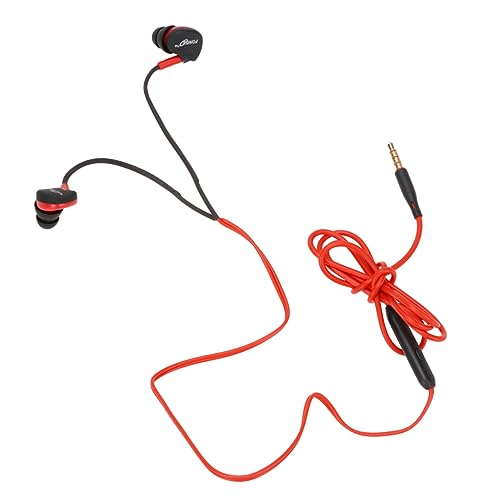 QUMIIRITY Memory Wire Fit Sports Earphones Waterproof Running Headphones 3.5mm Bass Headset with Mic Red