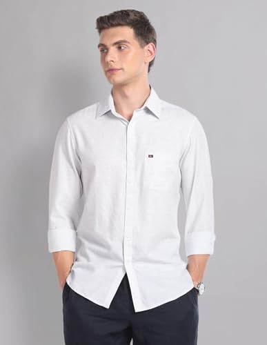 Image of Arvind Modern Slim Fit Heathered Summer Shirt