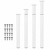 Contenu de l'emballage : 4 pieds de meubles en acier inoxydable et matériel de fixation. Couleur : noir | Hauteur : 70-110 cm