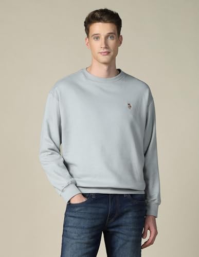 Image of U.S. Polo ASSN. Knitted Relaxed Fit Sweatshirt for Men - Comfortable, Full Sleeves Men Sweatshirts