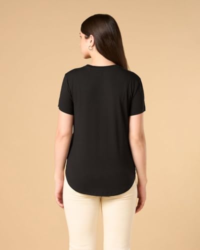Image of Wellbi Bamboo Women's Tshirt - Ultra-Soft, Breathable & Sustainable | Premium Cotton Blend for Supreme Comfort | Stylish & Eco-Friendly T-Shirt for Women | Tshirt Women Cotton