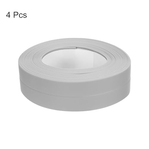 Image of uxcell 4 Rolls Grey Caulk Sealant Strip Waterproof Self Adhesive 0.87 inch x 10.5Ft Toilet Caulk Tape, Bathtub Caulk Sealing Strip for Kitchen Countertop, Sink, and Floor Edge Protector