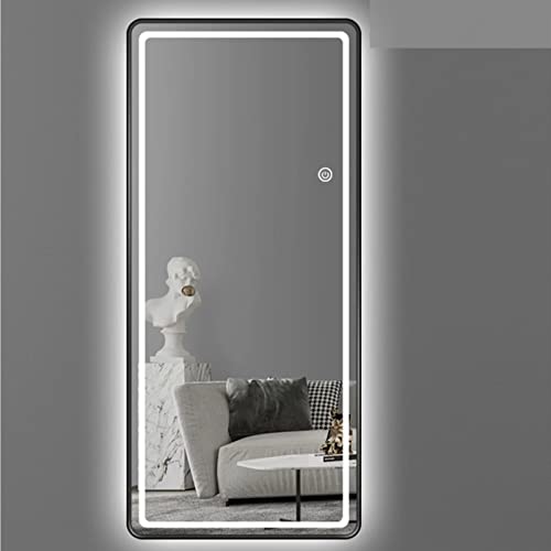 NoSper Inteligente con Marco o contra la Pared, Espejo de Cuerpo Entero con Pantalla táctil iluminada para Dormitorio