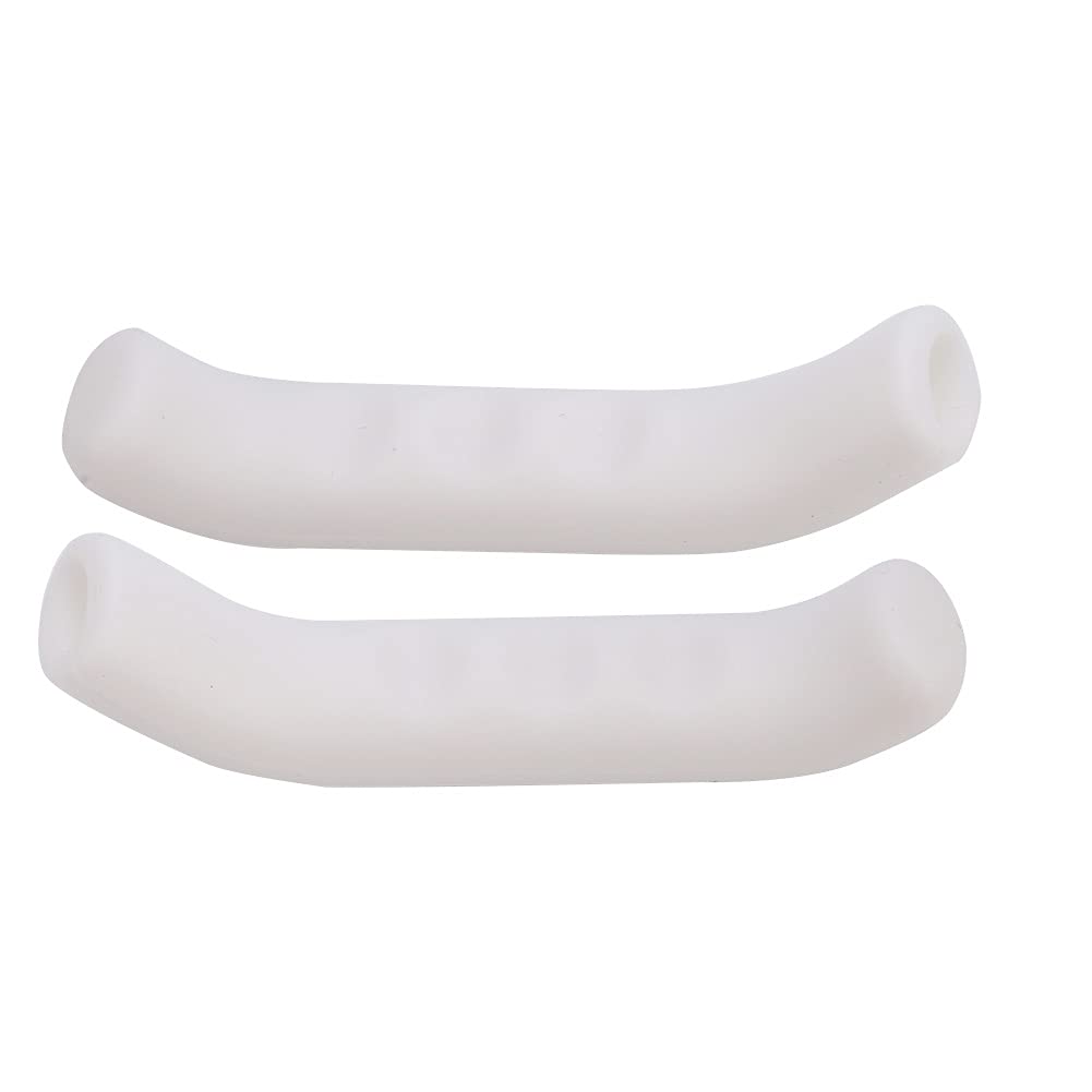 2Pcs Brake Handle Silicone Sleeve Mountain Brake Lever Cover Dark Cycling (White)