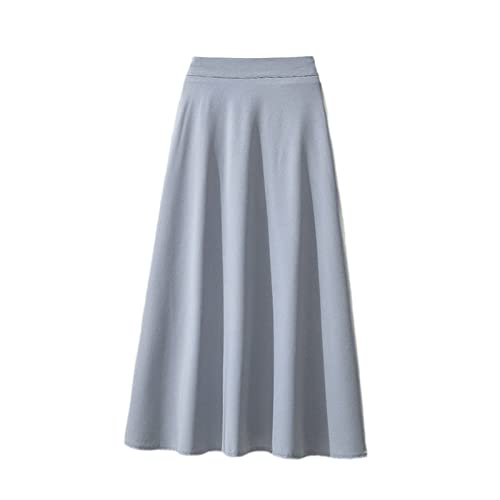 Robe longue élégante Kelsiop couleur unie taille haute jupe trapèze