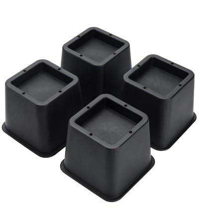 BTSD-home Bed Lifts Risers 3 Inch Heavy Duty 4 Pack Furniture Risers for Sofa Desk and Chair Black