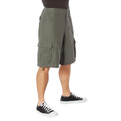 Rothco Vintage Paratrooper Cargo Shorts – Rugged Tactical Outdoor Hiking Camping Casual, Olive Drab, L