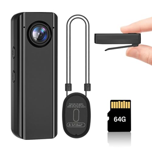 DBJIBF Mini Body Camera 64GB, 4K 30FPS Action POV Camcorder, Wearable Body Worn Cam with Audio and Video Recording, Hands Free Sports Camera with Magnetic Back Clip for Traveling Vlogging Cycling