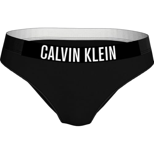 Calvin Klein Women’s Bikini Bottoms with Logo Waistband, Black (Pvh Black), S