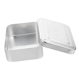 TOBBOMEY Fiambrera Portátil de Aluminio Grueso para Adultos Caja de Almacenamiento de Alimentos con Tapa Hermética para Camping y Picnics
