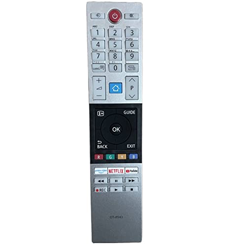 Mando a Distancia Aplicable a para Mando Toshiba ct-8543 para Toshiba FHD UHD XUHD TV with Netflix Youtube Buttons - No se Necesita configuración TV Control Remoto
