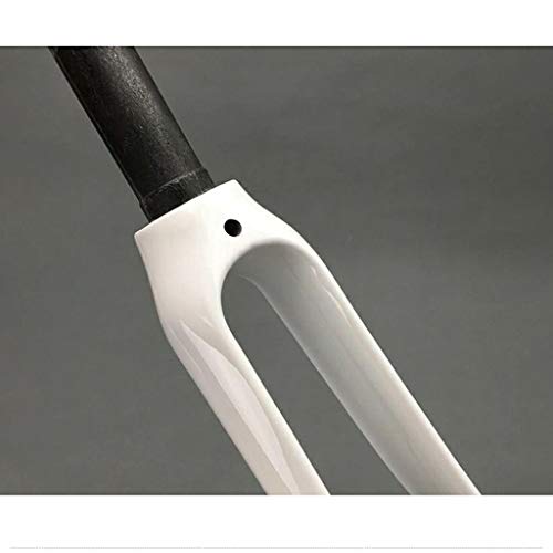 Qhy 700C Road Bicycle Bike Fork Ultralight Full Carbon Fiber Forks Fixed Gear En Standard 1-1/8" 380G (Color : White, Size : 700C) #TOP2
