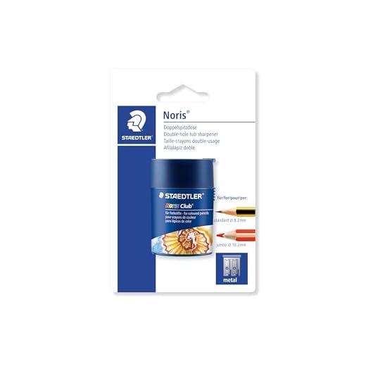 Apontador Duplo com Depósito, Staedtler, Noris, 512 002BKD03, Azul, Dois Furos 8.2mm 10.2mm