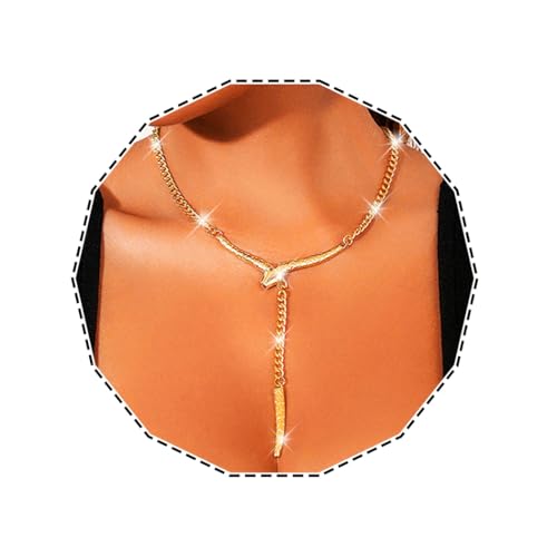 Gold Choker Necklace Snake Y-Necklace Punk Snake Chain Necklace for Women