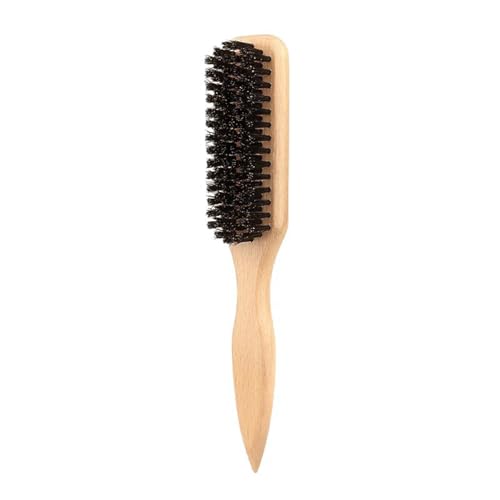 Boar Bristle Slick Back Hair Brush Bamboo Back Combing Brushes Smoothing Hair Brushes Reducing Hairs Breakage Backcombing & Teasing Hairbrush with Wide Rat Tail for Men Women for Daily Use