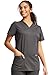 Cherokee Women's V-Neck Top, Pewter, Large