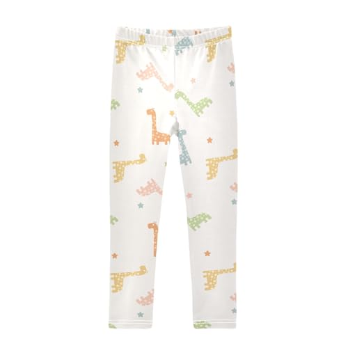 Colorful Giraffe Girls Leggings,Workout Leggings for Girls Toddler Athletic Legging Size for 3-10T
