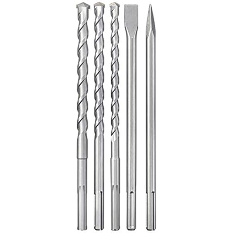 kwb by Einhell 5-tlg. SDS-Max Bohr-Meissel-Set Bohrhammer-Zubehör (5 teiliges Bohr- und Meissel-Set, passend für alle Bohrhammer mit SDS Max Aufnahme, Ø 18-25 mm, Flachmeissel, Spitzmeissel) Cover