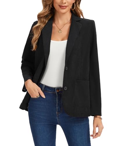 LADI TREND Corduroy Blazer Women Long Sleeve 2 Buttons Outfits