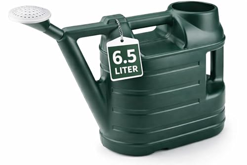 ACCURATE 6.5L Watering Can with Removable Sprinkler Rose Green Plastic Garden Watering Can for Indoor & Outdoor Plants Flowers Lawns & Seedlings