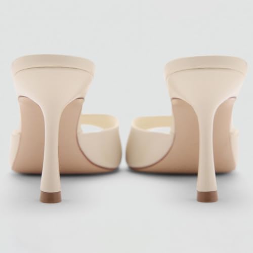 Image of YIYA Women's Open Pointed Peep Toe Mules Kitten Heels Stiletto High Heels Slide Sandals Summer Slip On Backless Dress Spring Summer Pumps Shoes
