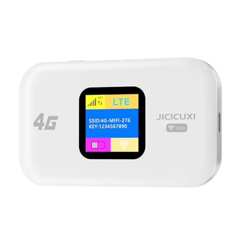 JICICUXI Mobiler WLAN Router, tragbares WLAN für unterwegs,4G/LTE bis zu 150 Mbit/s, mit SIM-Kartensteckplatz,Typ-C Schnittstelle, Hotspot für 10 Geräte,ohne Vertrag
