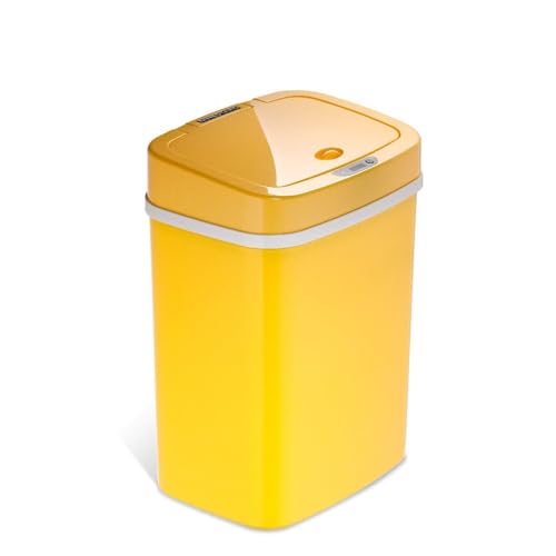 Caneca rectangular amarilla con sensor de movimiento 3.2 gal