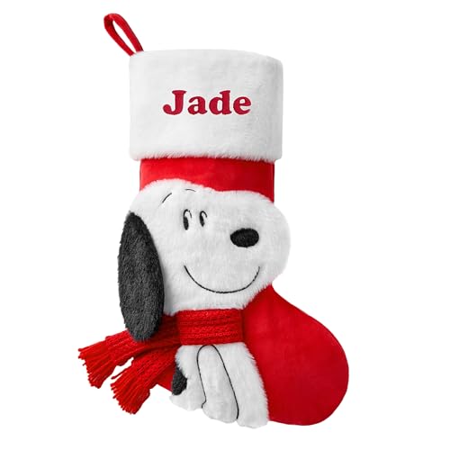 Let's Make Memories Personalized Christmas Stocking - Peanuts Snoopy - Customize with Name - Family Christmas Stocking - 3-D Design