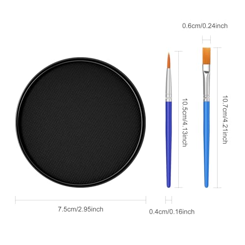 Black Face Body Paint Makeup 30G,Professional Stage Screen Halloween,Non Toxic Face Body Paint Makeup for Halloween Costume Theater Dress-Up Zombie Vampire Skeleton Clown Makeup-02