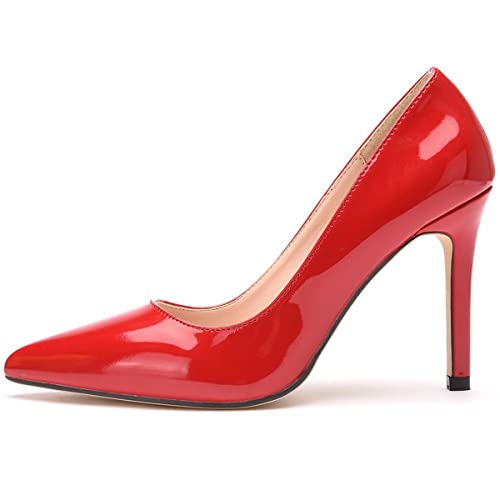 LUXINYU,Women Pointed Toe Heels Fashion Elegant Shallow Solid Ladies Pumps Sexy Stiletto Leather Heeled Dress Shoes Comfort Work Shoes3