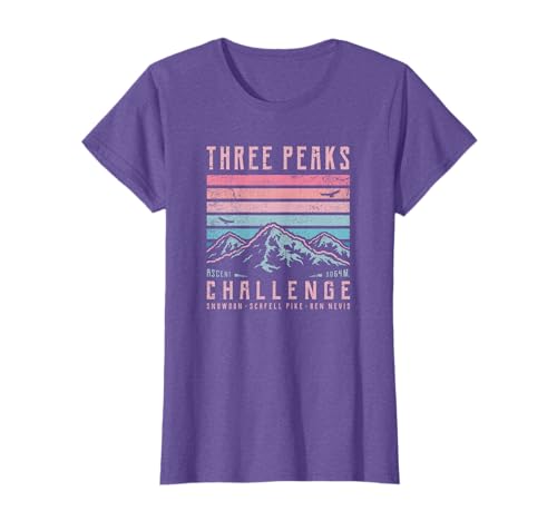 Three Peaks Challenge Retro National 3 Peak Vintage Mountain T-Shirt