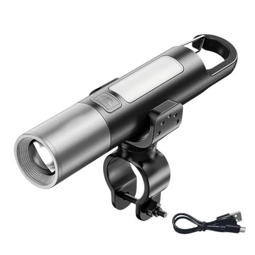 Luz frontal para bicicleta al aire libre, linterna de equitación, luz nocturna recargable, luz de ciclo de alta luminosidad, 3 modos de luz, suministros de ciclo superbrillantes, clip impermeable,