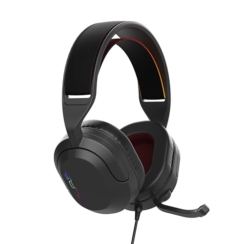 JLab Nightfall Over Ear Wired Gaming Headset - 3.5mm Jack Gaming Headset with Mic for PC/Xbox/ PS5/ PS4/ Nintendo Switch - 50mm Driver, Cloud Foam Cushions & Sound Isolating Inner Shelf