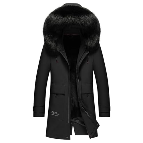 キツネ調リアルファーコート ネイビー